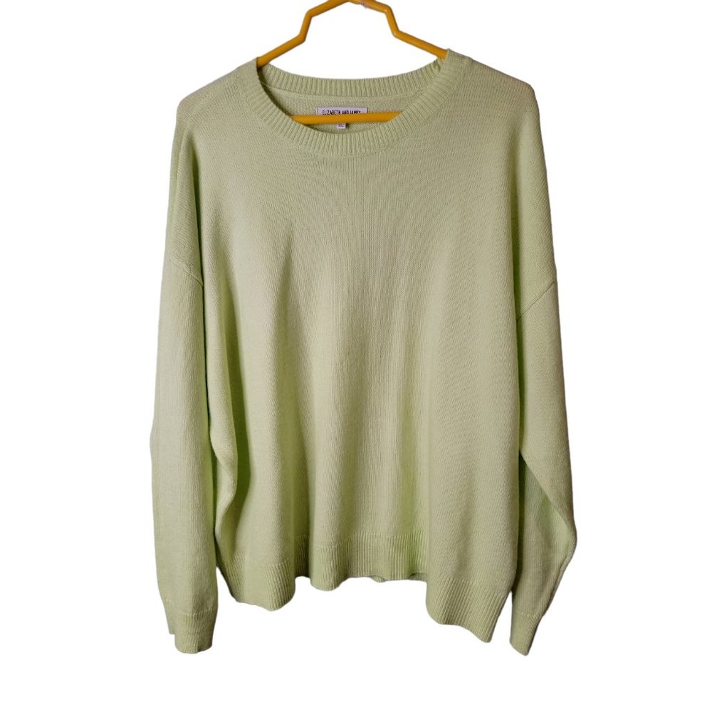 ELIZABETH AND JAMES Size 2X Women's Sweater Light Green Crew Neck Top NWOT